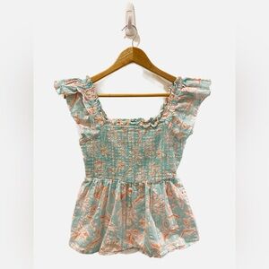 Vineyard vines Cay Floral Smocked top size Small